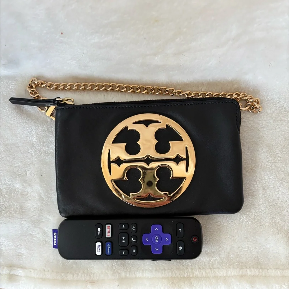 Tory Burch Wristlet with Iconic Gold TB Logo - Picture 7 of 14